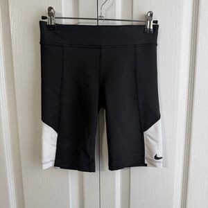 Nike Dri fit black white biker shorts size medium